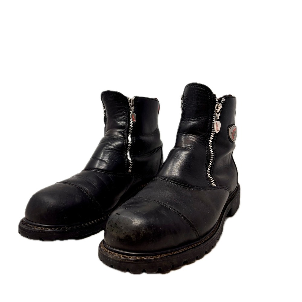 Red Wing 965 Mens Black Leather Zip Up Steel Toe Motorcycle Work Boots 10.5 D - Picture 2 of 6
